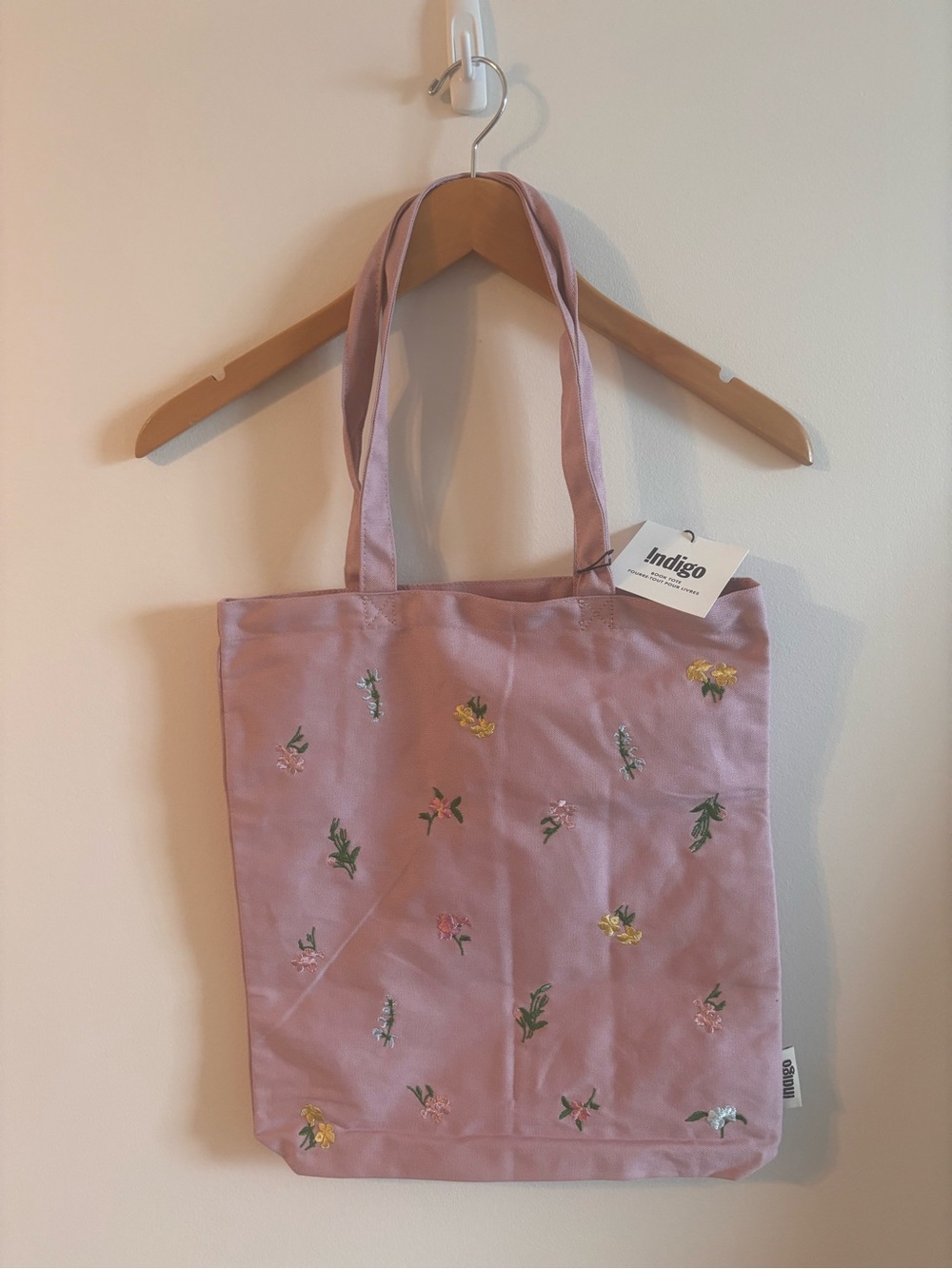 BNWT Indigo Purple Floral Embroidered Tote Bag